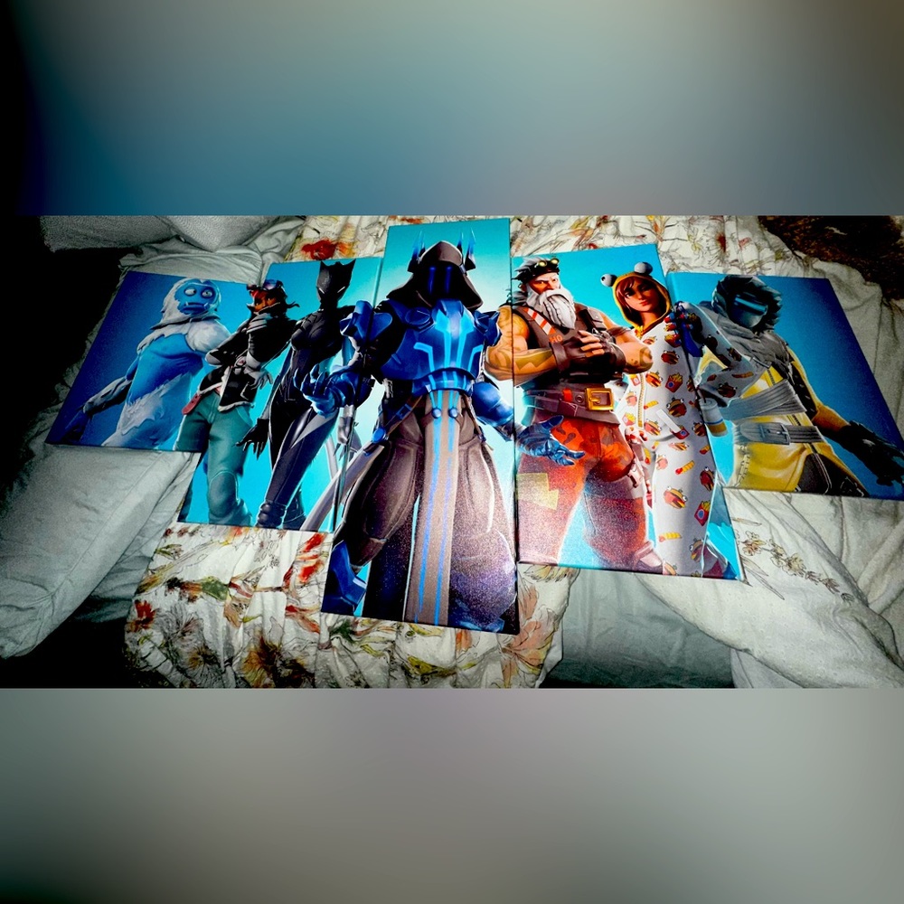 Fortnite wall decor- 5 piece canvas
